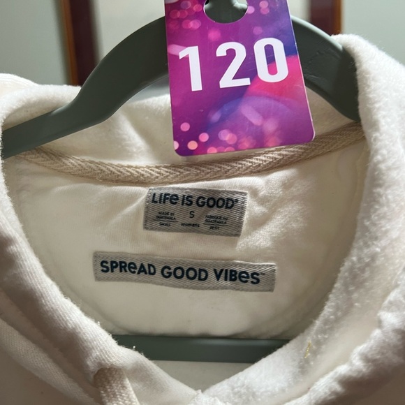 Life Is Good White Hoodie “Kindness is free”. #120 - Picture 3 of 6